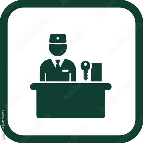 Concierge icon for hotel services and travel apps