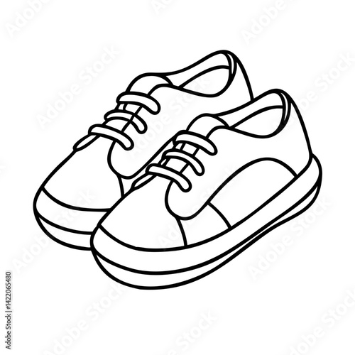 children s shoes icon, children s shoes line art - simple line art of children s shoes, perfect for children s shoes logos and icons