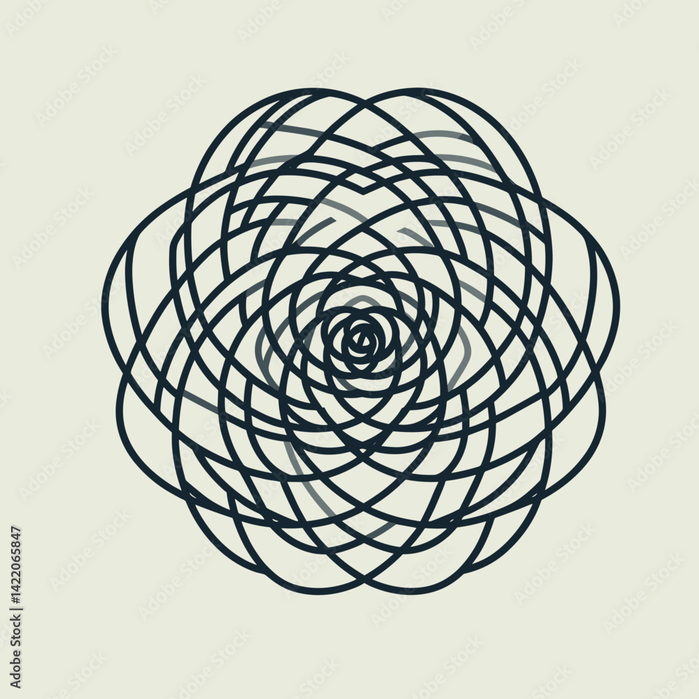 Stylized geometric flower design representing art and symmetry Stylized geometric flower design representing art and symmetry
