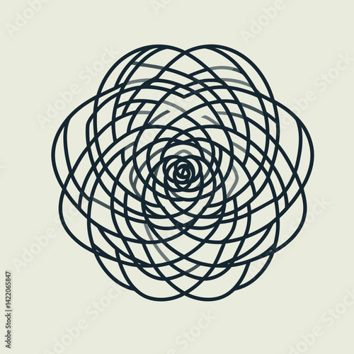 Stylized geometric flower design representing art and symmetry