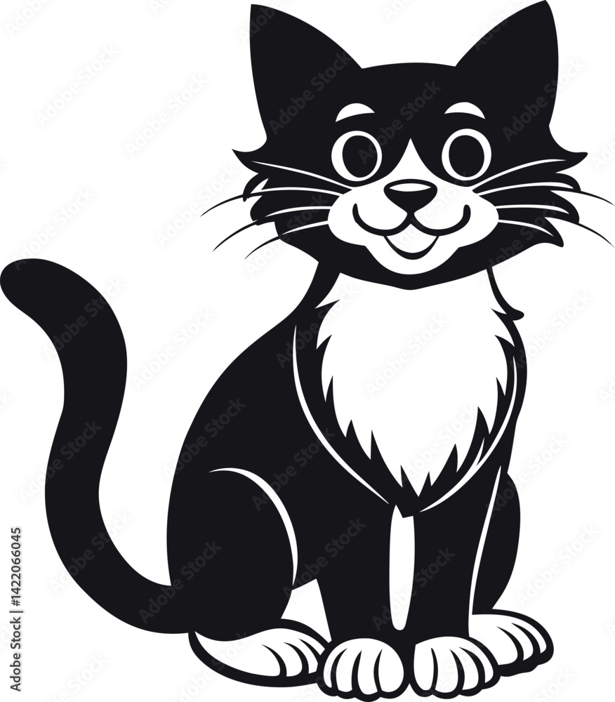 funny cat silhouette Vector funny cat silhouette Vector