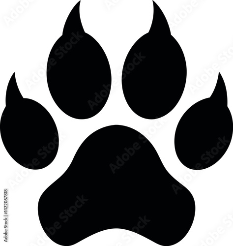 black cat paw print