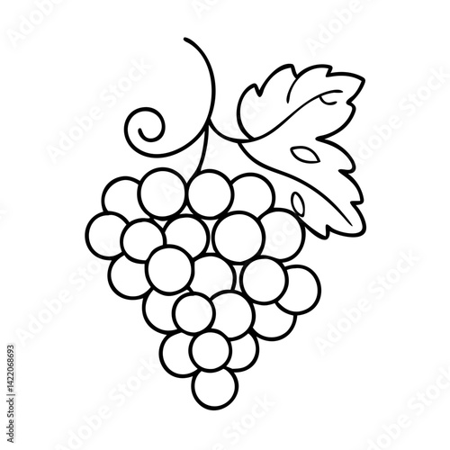 grapevine icon, grapevine line art - simple line art of grapevine, perfect for grapevine logos and icons