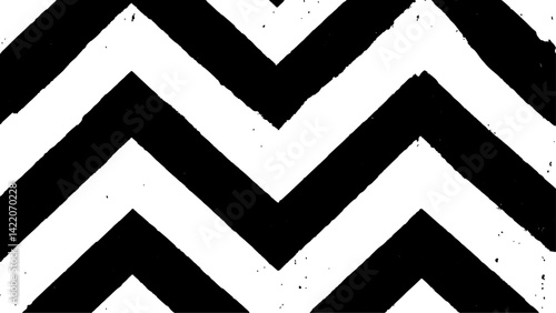 A black and white chevron patterned isolated white background. A visually appealing black and white zigzag pattern, perfect for adding a touch of simplicity and style to any project or design,