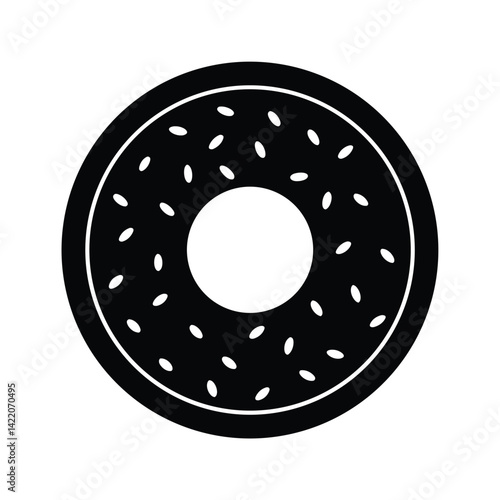 bagel stencil icon silhouette vector illustration