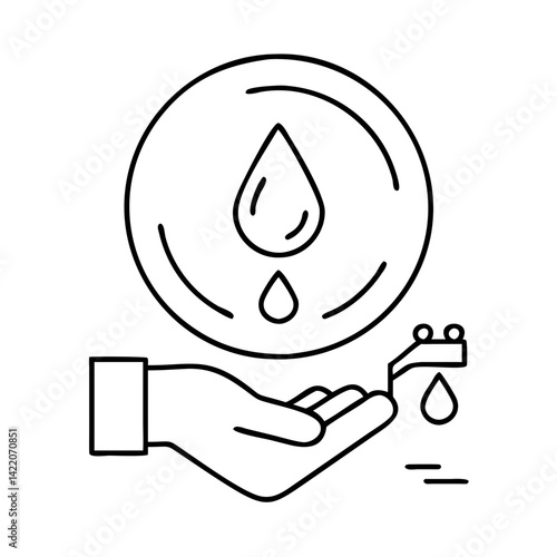 save water symbol icon, save water symbol line art - simple line art of save water symbol, perfect for save water symbol logos and icons