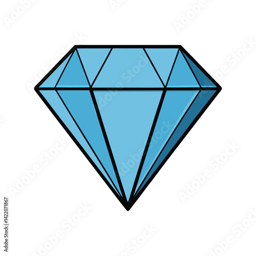 Diamond Vector Illustration. Elegant gemstone design, sparkling jewel artwork, and luxurious diamond-themed vector art.