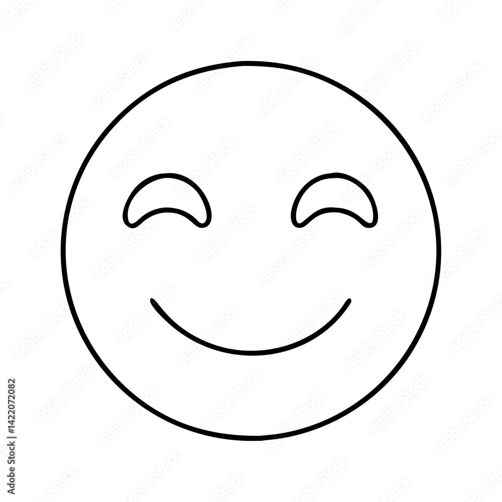 smiling face icon, smiling face line art - simple line art of smiling face, perfect for smiling face logos and icons