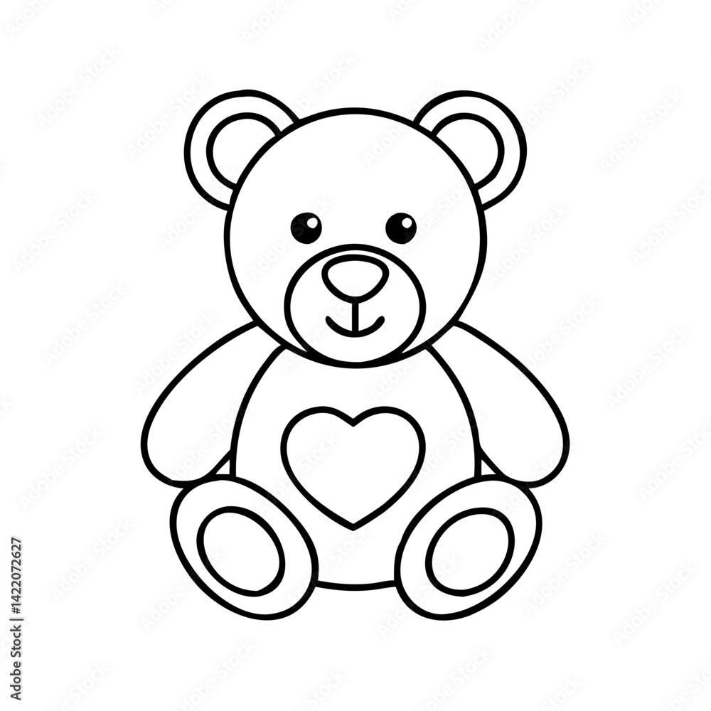 Obraz premium teddy bear icon, teddy bear line art - simple line art of teddy bear, perfect for teddy bear logos and icons