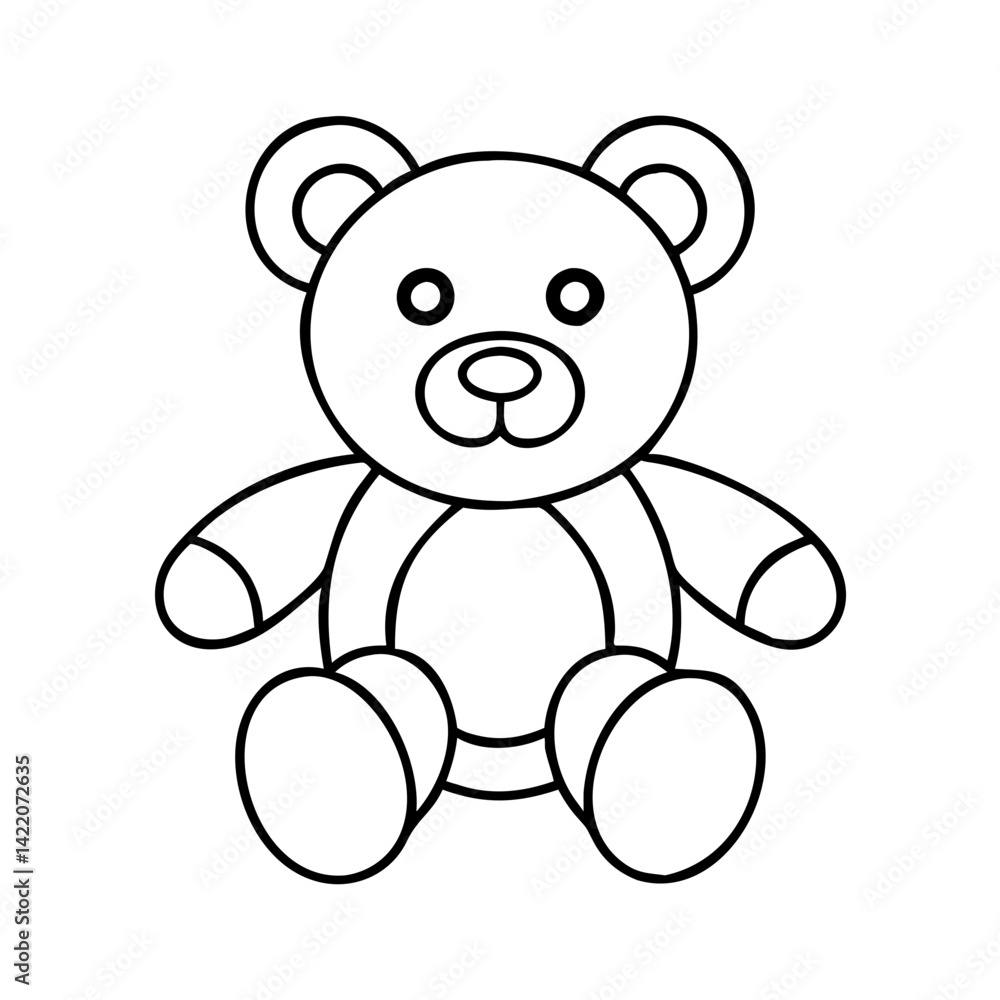 Obraz premium teddy bear icon, teddy bear line art - simple line art of teddy bear, perfect for teddy bear logos and icons
