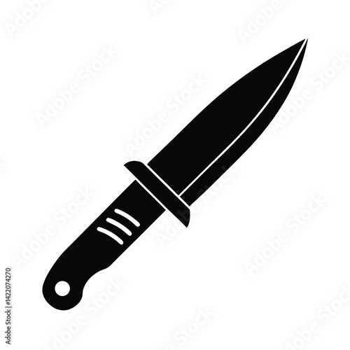 knife logo stencil icon silhouette vector illustration