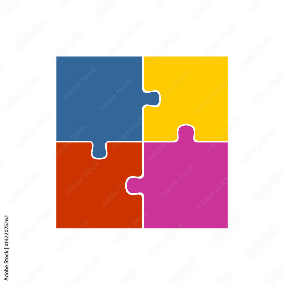 Colorful puzzle design on white background Colorful puzzle design on white background