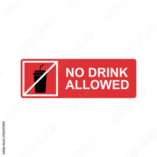Warning No drink area sign silhouette
