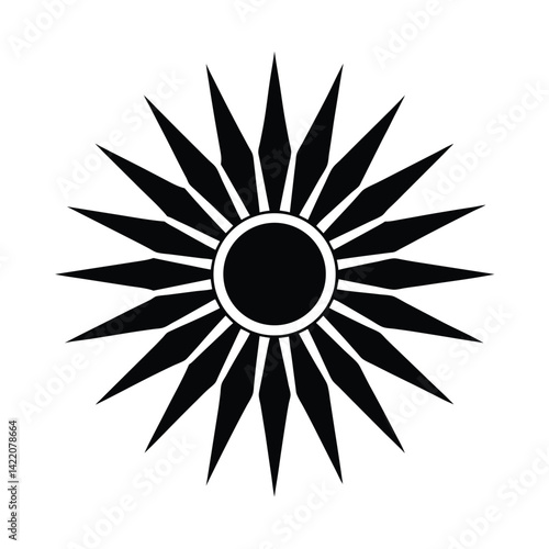 sunburst stencil icon silhouette vector illustration