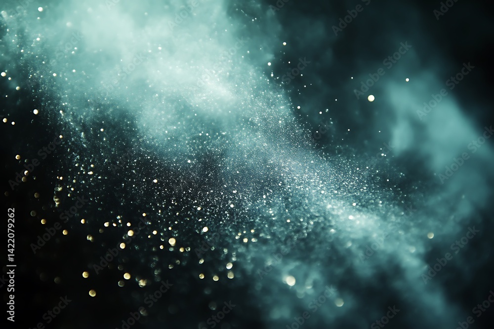 Abstract Teal & Gold Particles Abstract Teal & Gold Particles