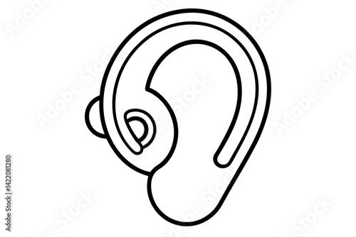 Hearing Aid Line Art Vector Illustration
