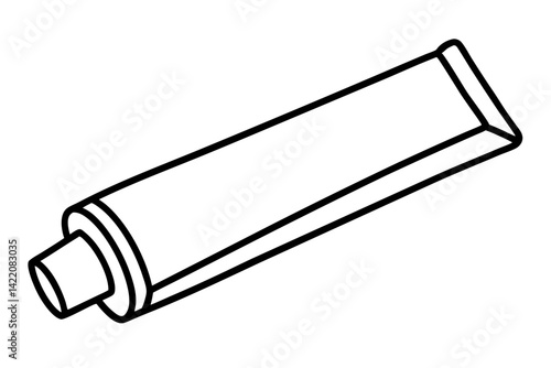 Toothpaste Tube Line Art Vector Illustration