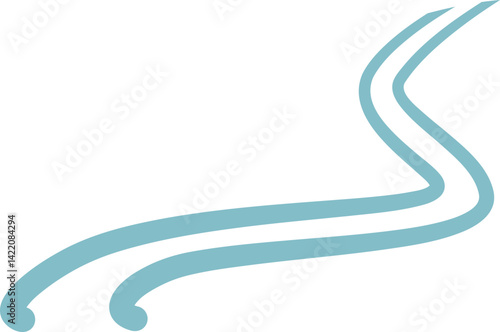 Ski traces on snow vector illustration