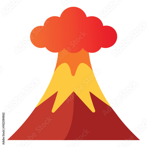 volcano eruption with volcano