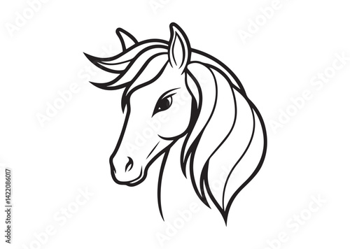 Horse head unicorn silhouette vector