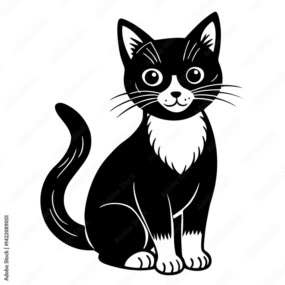 Obraz premium cute cat silhouette