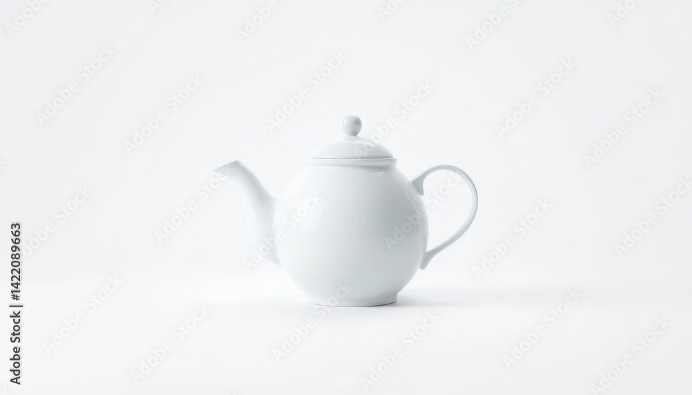 White tea pot on plain background White tea pot on plain background
