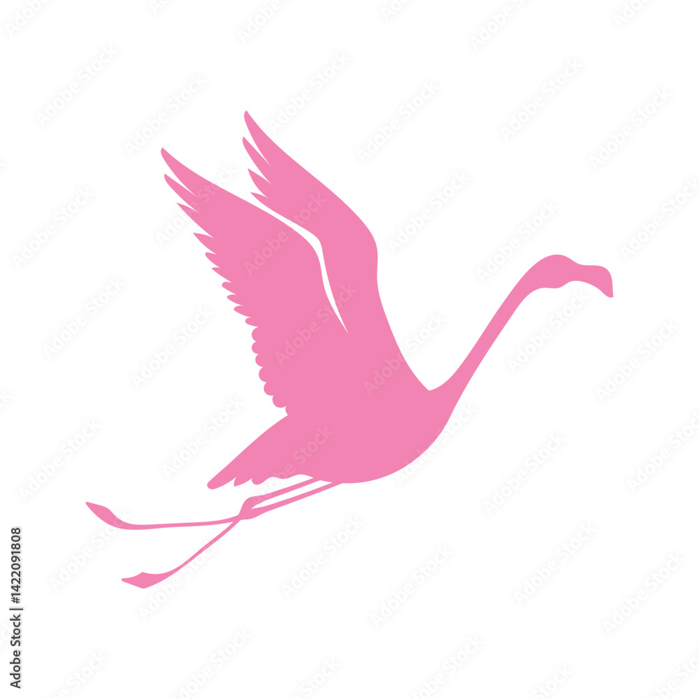 Fototapeta premium Flamingo silhouette icon. Exotic bird