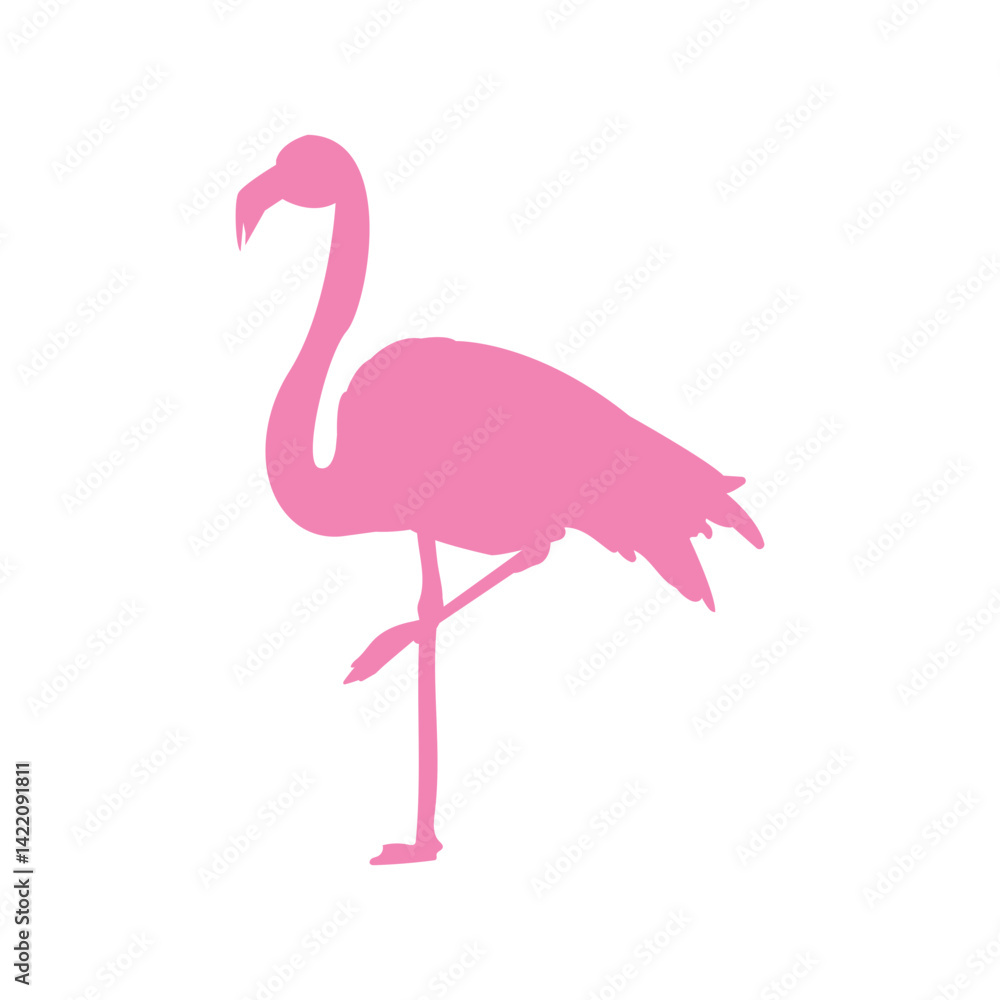 Fototapeta premium Flamingo silhouette icon. Exotic bird