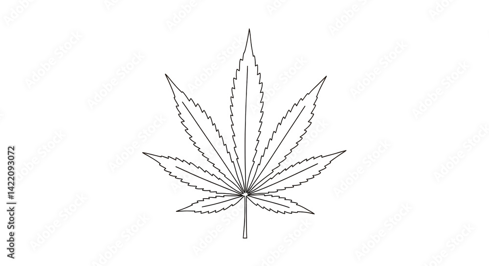 Simple Cannabis Leaf Sketch Simple Cannabis Leaf Sketch