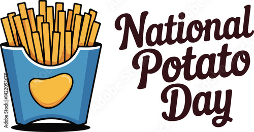 National Potato Day Celebration with Fries and Potatoes Illustration | vector graphic of national potato day | Holiday concept