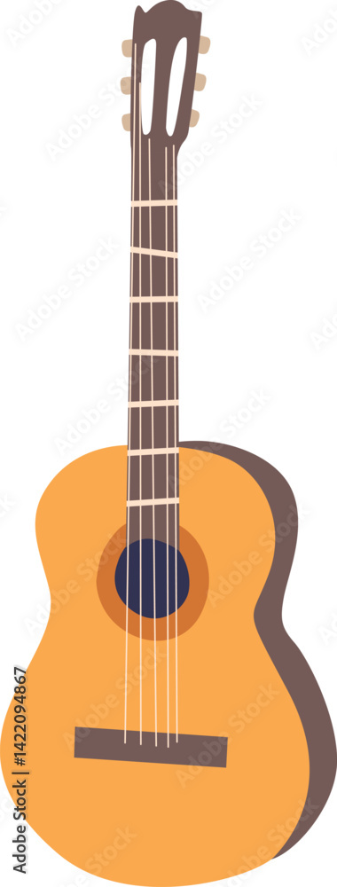 Obraz premium Guitar acoustic string instrument vector illustration
