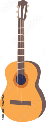 Guitar acoustic string instrument vector illustration