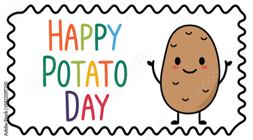 National Potato Day Celebration with Fries and Potatoes Illustration | vector graphic of national potato day | Holiday concept