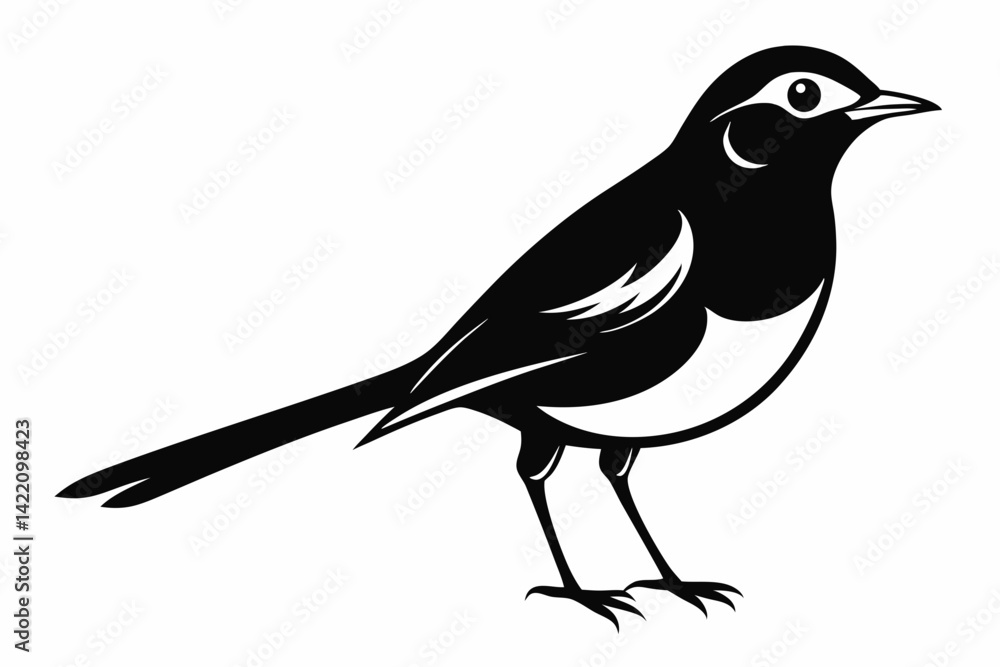 Wagtail silhouette black vector Wagtail silhouette black vector