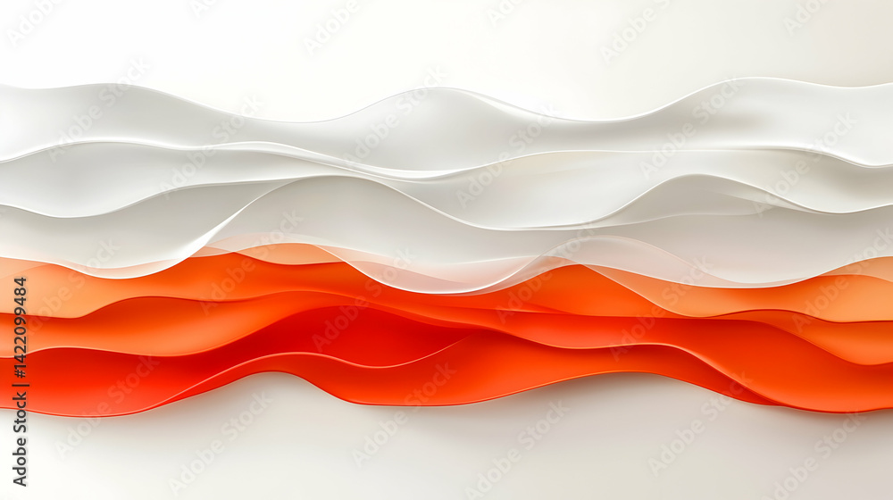 Obraz premium Abstract Orange and White Wave Background