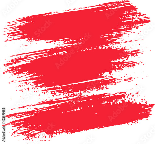 Abstract red paint brush strokes digital artwork. Vector illustration