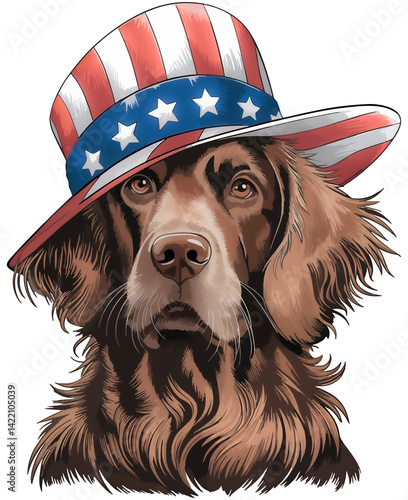 Patriotic 4th of July Dog Png
