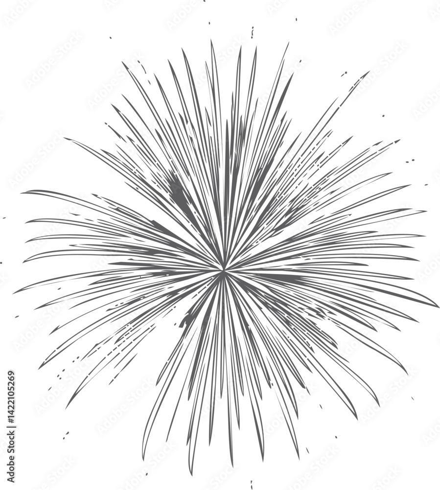 Black and white abstract fireworks explosion illustration. Vector illustration Black and white abstract fireworks explosion illustration. Vector illustration