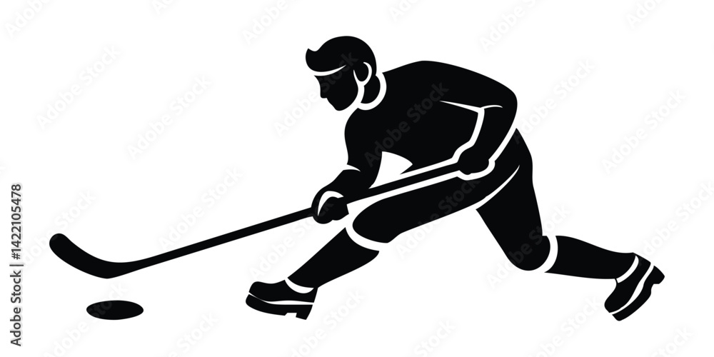 Fototapeta premium hockey player silhouette vector