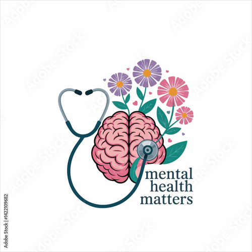 Care for the Mind, Care for Life Mental Health Awareness vector
