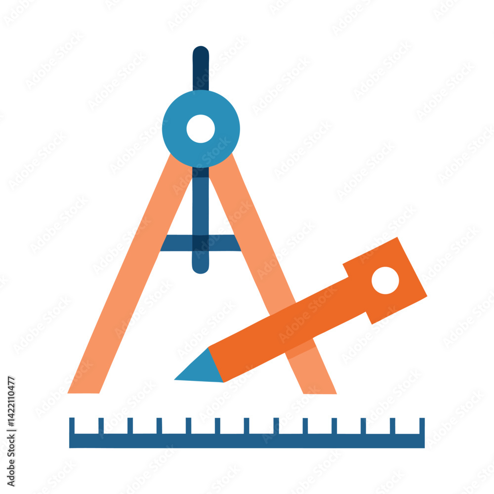 vector drawing of a compass vector drawing of a compass