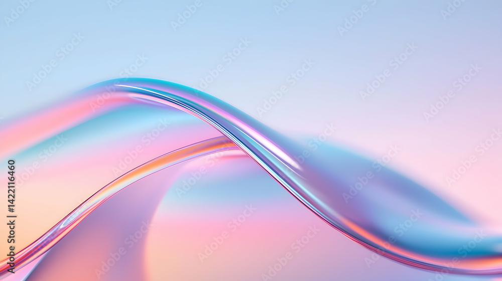 Naklejka premium Abstract Pastel Wave Background with Pink and Blue Gradient