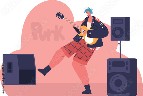 Punk rock musician playing concert