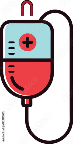 vector illustration of a red and white electric plug