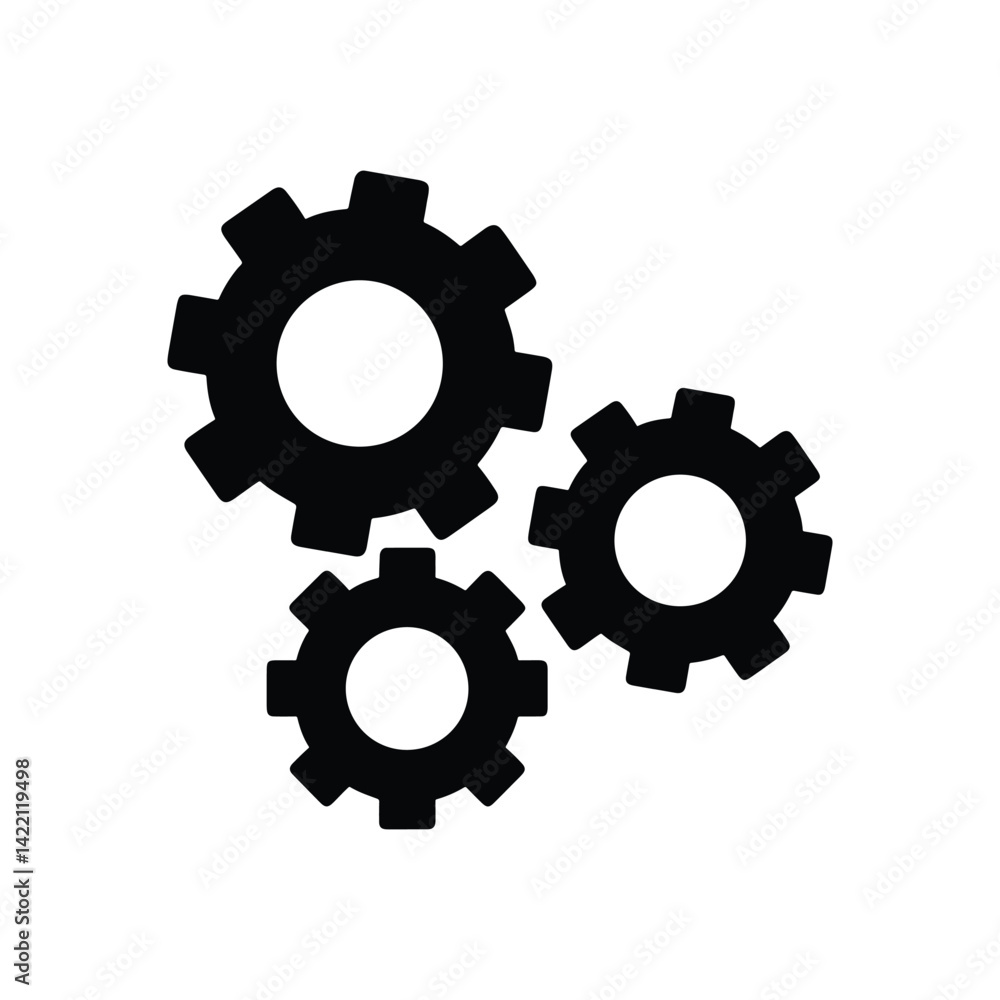 Interlocking Gears Illustrating Teamwork and Collaboration icon vector illustration Interlocking Gears Illustrating Teamwork and Collaboration icon vector illustration