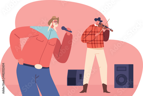 Country band performing in stage