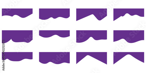 Website Dividers with Drops, Waves and Geometric Shapes. Abstract Design Elements for Top and Bottom 
 border on Website and App. Website border drip shape section vector