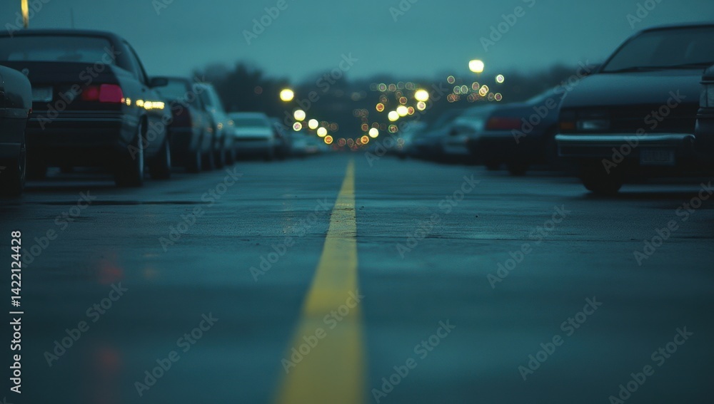 Fototapeta premium Empty Parking Lot at Night