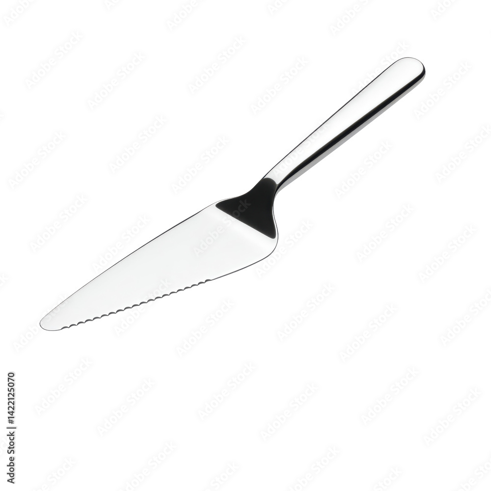 Fototapeta premium pie server with serrated edge, solid white background