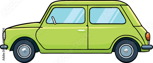 Cartoon Car Vector Illustration — Cute Colorful Vehicle Clipart in Flat Style for Kids, Transportation Design, and Educational Projects